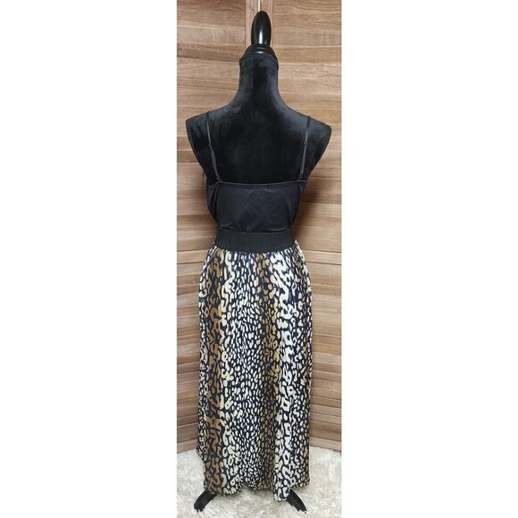 Victoria New Womens XL Lined Maxi Skirt Summer Beach Pleated Elastic High Waist - Picture 8 of 9